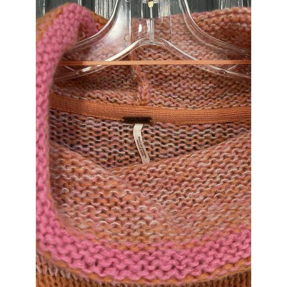 Free People Women Striped Cowl-Neck Pink Tunic Sweater Dress Size S - Picture 4 of 11